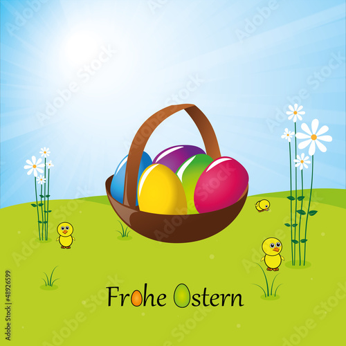 Vector: Frohe Ostern - Osterei - Küken Frohe Ostern - Osterei - Küken