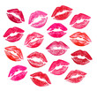 Illustration: Set of beautiful red lips Set of beautiful red lips