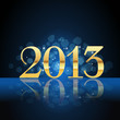 2013 year card gold on blue
