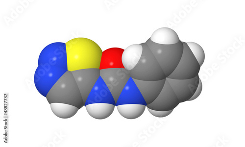 Illustration: Plant hormone - Cytokinins - Thidiazuron - TDZ - spacefill model Plant hormone - Cytokinins - Thidiazuron - TDZ - spacefill model