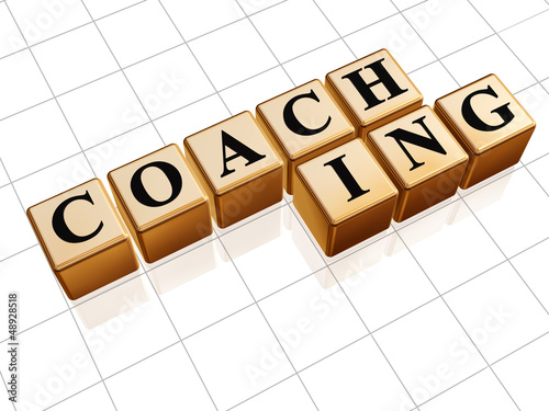 Illustration: coaching in golden cubes coaching in golden cubes