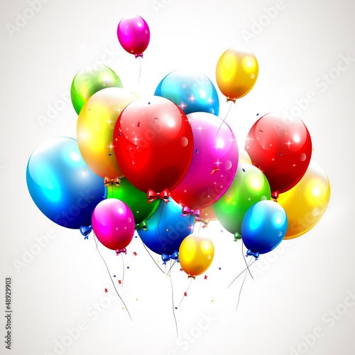 Vector: Flying realistic balloons Flying realistic balloons