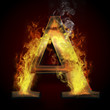 A, fire letter illustration