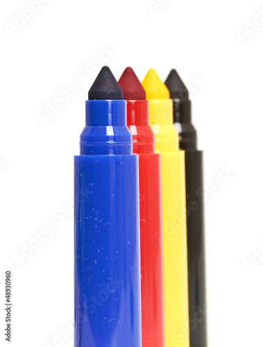 Photo: Multicolored Felt-Tip Pens isolated on white background Multicolored Felt-Tip Pens isolated on white background