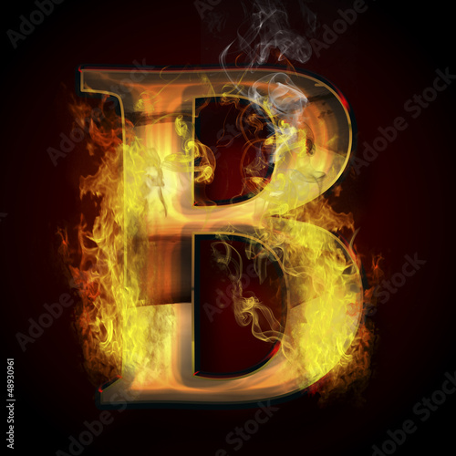 Illustration: B, fire letter illustration B, fire letter illustration