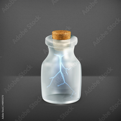 Vector: Lightning in a bottle, icon Lightning in a bottle, icon