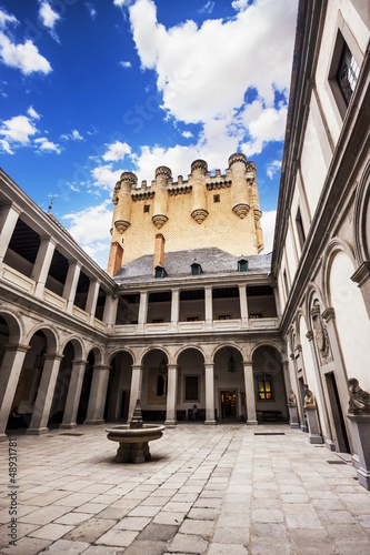 Photo: Courtyard and tower of Juan II in the Alcazar of Segovia, Castil Courtyard and tower of Juan II in the Alcazar of Segovia, Castil