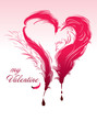 Vektor: The original card with a heart of writing pen. The original card with a heart of writing pen.