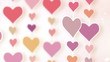 montage of dangling pink hearts