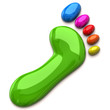 Illustration of colorful footprint