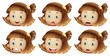Different facial expressions of a girl