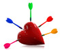 Darts embroidered heart