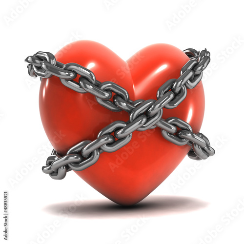 Illustration: Chained red heart Chained red heart