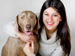 Young smiling women with dog