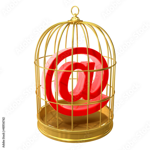 Illustration: Birdcage with email symbol inside Birdcage with email symbol inside