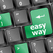 easy way green button on the keyboard close-up