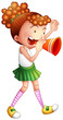 A girl with a noise maker