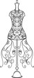 Elegant dummy with floral ornament