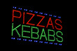 pizzas kebabs light emitting diode sign