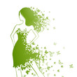Vector Illustration of Beautiful Woman with Butterfly Dress