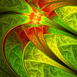Colorful leafy pattern, digital fractal art