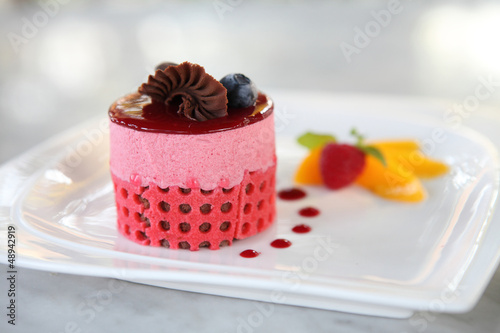 Photo: strawberry mousse cake with fruit strawberry mousse cake with fruit