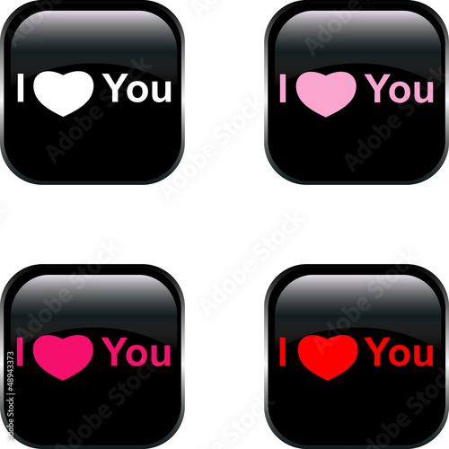 Vector: Vector love Buttons. Vector love Buttons.