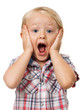 Cute young surprised boy