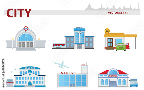 Vector: Public building. Set 1 Public building. Set 1