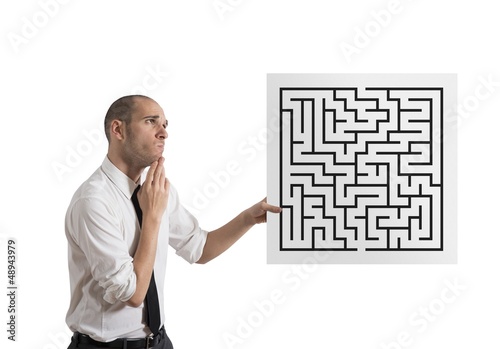 Photo: Businessman with maze Businessman with maze