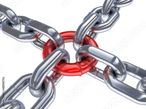 Illustration: Chain and red ring Chain and red ring