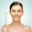 woman with toothbrush