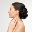 face and hands of beautiful woman