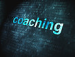 Education concept: Coaching on digital background