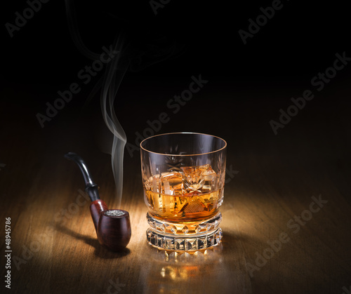 Photo: Pipe and whiskey Pipe and whiskey