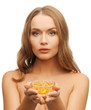 woman with vitamins