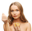 woman with vitamins