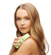 woman with sponge