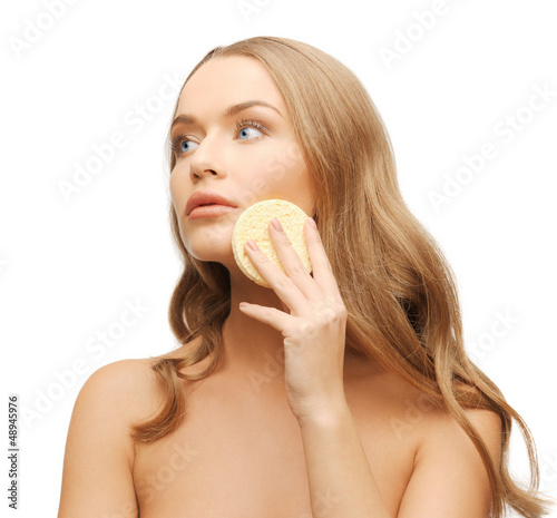Photo: woman with sponge woman with sponge