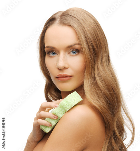 Photo: woman with sponge woman with sponge