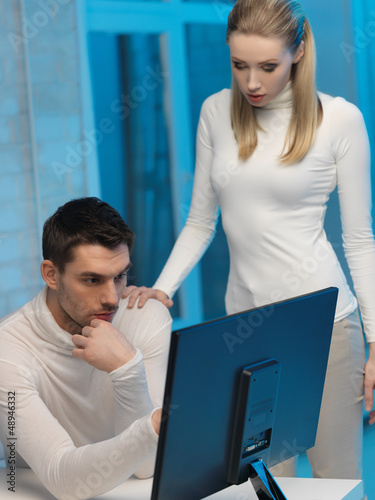 Photo: man and woman in laboratory man and woman in laboratory