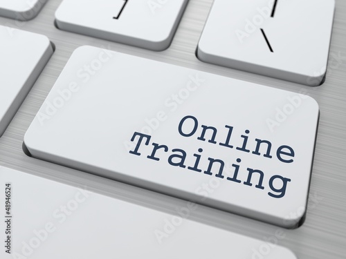 Illustration: Online Training - Button on Keyboard. Online Training - Button on Keyboard.
