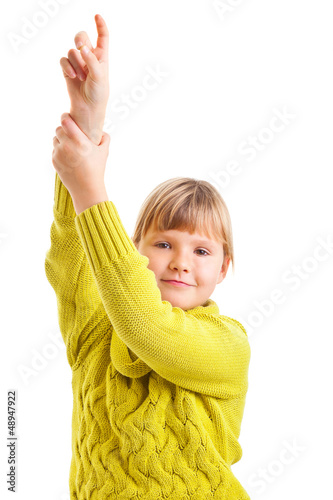 Photo: Girl raising hand Girl raising hand