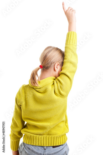 Photo: Girl raising hand Girl raising hand