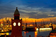 hamburg harbor sunset landungsbrücken