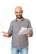 Photo: Lachender Mann mit Brief Lachender Mann mit Brief