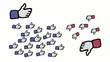 Thumbs up like and dislike symbol rating animation