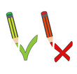 Grünstift+Haken, Rotstift-Kreuz