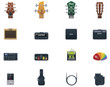 Vector guitar equipment icon set