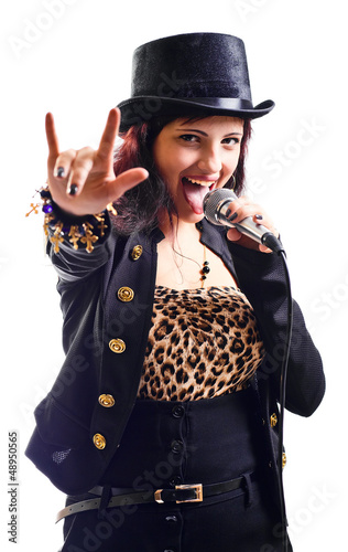 Photo: girl with microphone girl with microphone